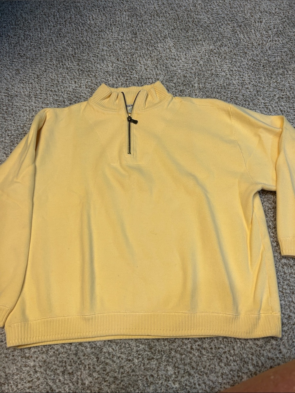 Tommy Bahama Yellow Quarter-Zip Pullover 3/4 Length Sleeve